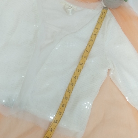 Trinity sequines White Jacket 3/4 Sleeve sz small - Picture 7 of 10